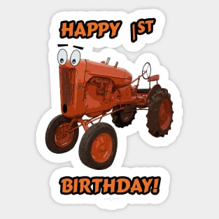 Happy 1st birthday tractor design Sticker